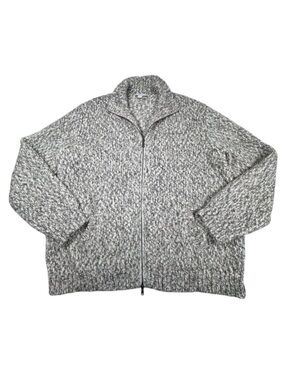 Todd Snyder Chunky Cardigan Sz XL Knit Gray Full Zip Wool Alpaca Mock Neck Cozy